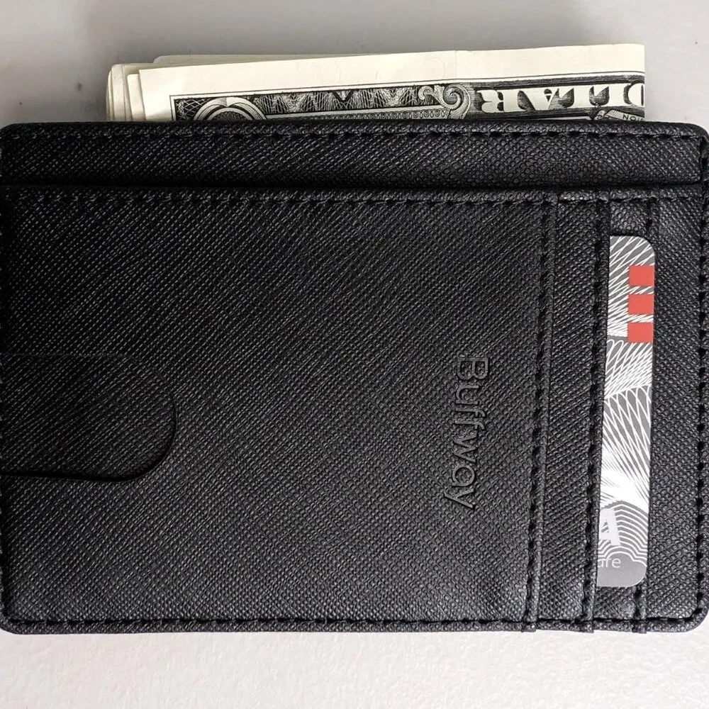 Slim Minimalist Front Pocket RFID Blocking Leather Wallets for Men